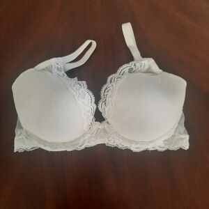 Natori 32D White Feathers Contour Plunge T-Shirt Bra